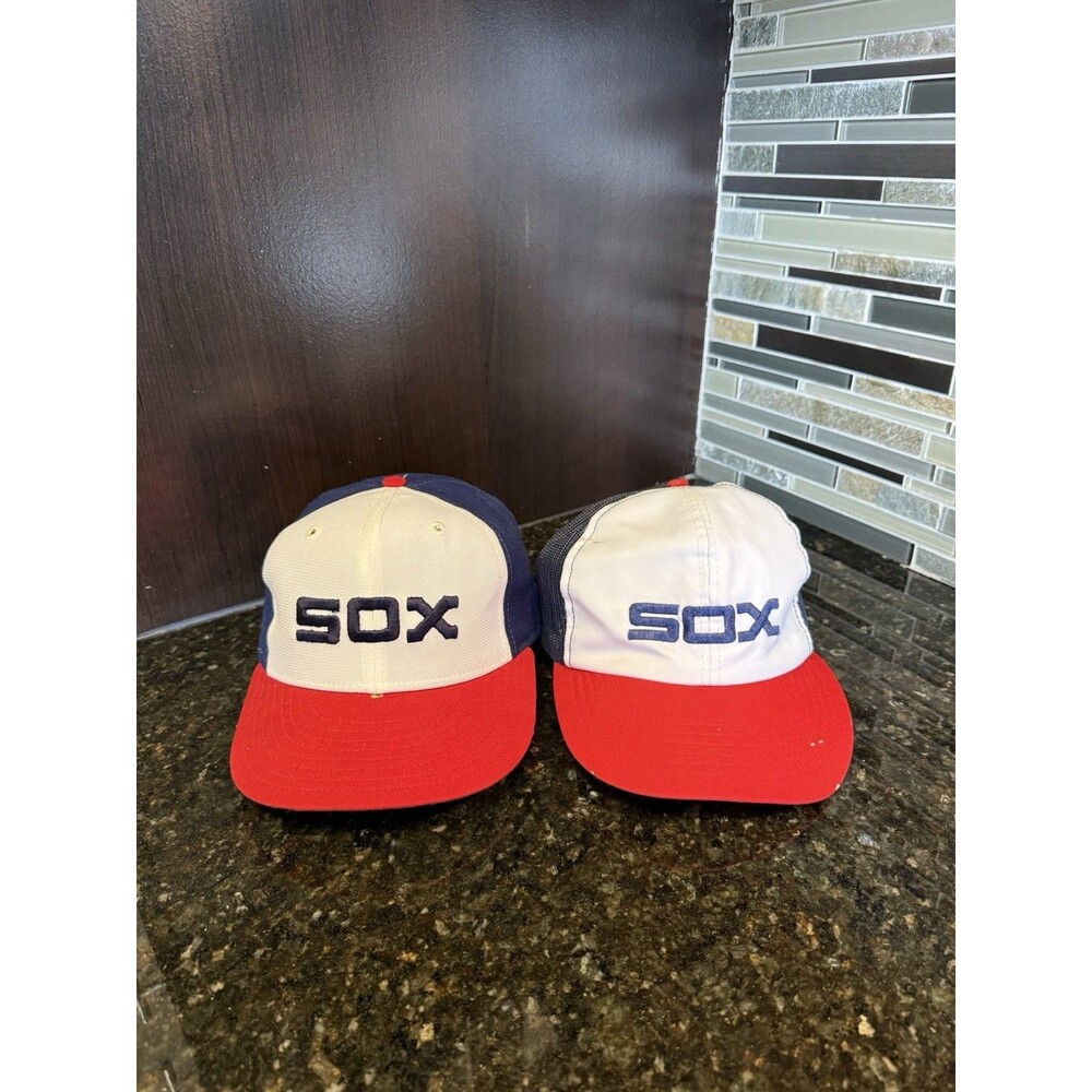 Vintage 1970s White Sox’s Hat Lot of 2 New Era Fitted & Snap Back MLB Baseball